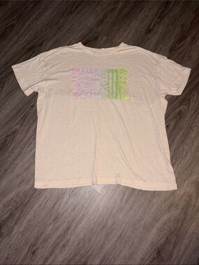 aerie Oversized Pastel 'Sunshine' Sheer Lightweight Short Sleeve Tee